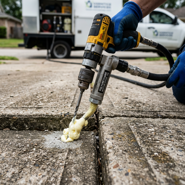 Polyurethane foam injection concrete lifting